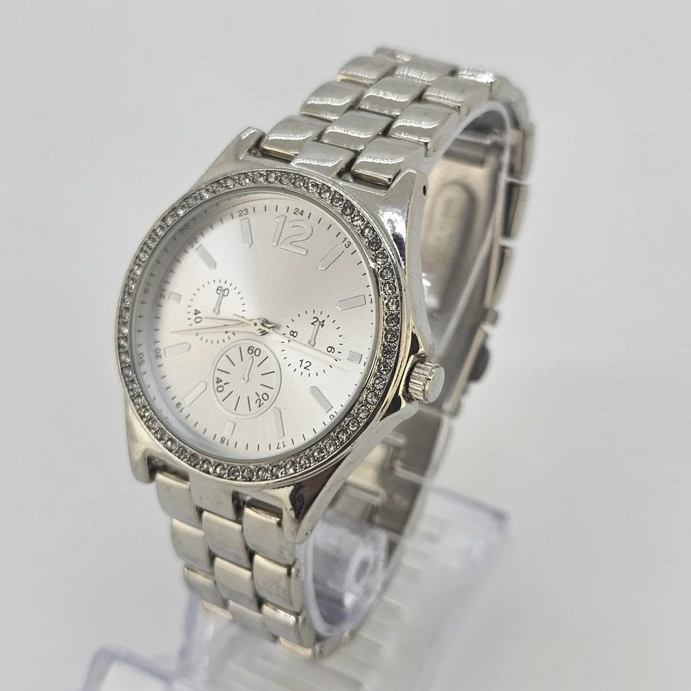 Women's Analog Watch 36MM Gray Dial Gray Metal Bands 6.5